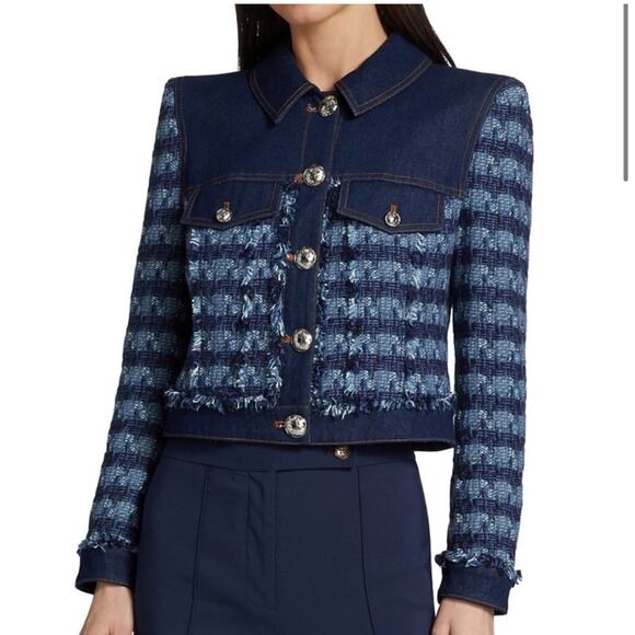 VERONICA BEARD |Santo Jacket Tweed Denim New! Size 10 - Picture 2 of 16